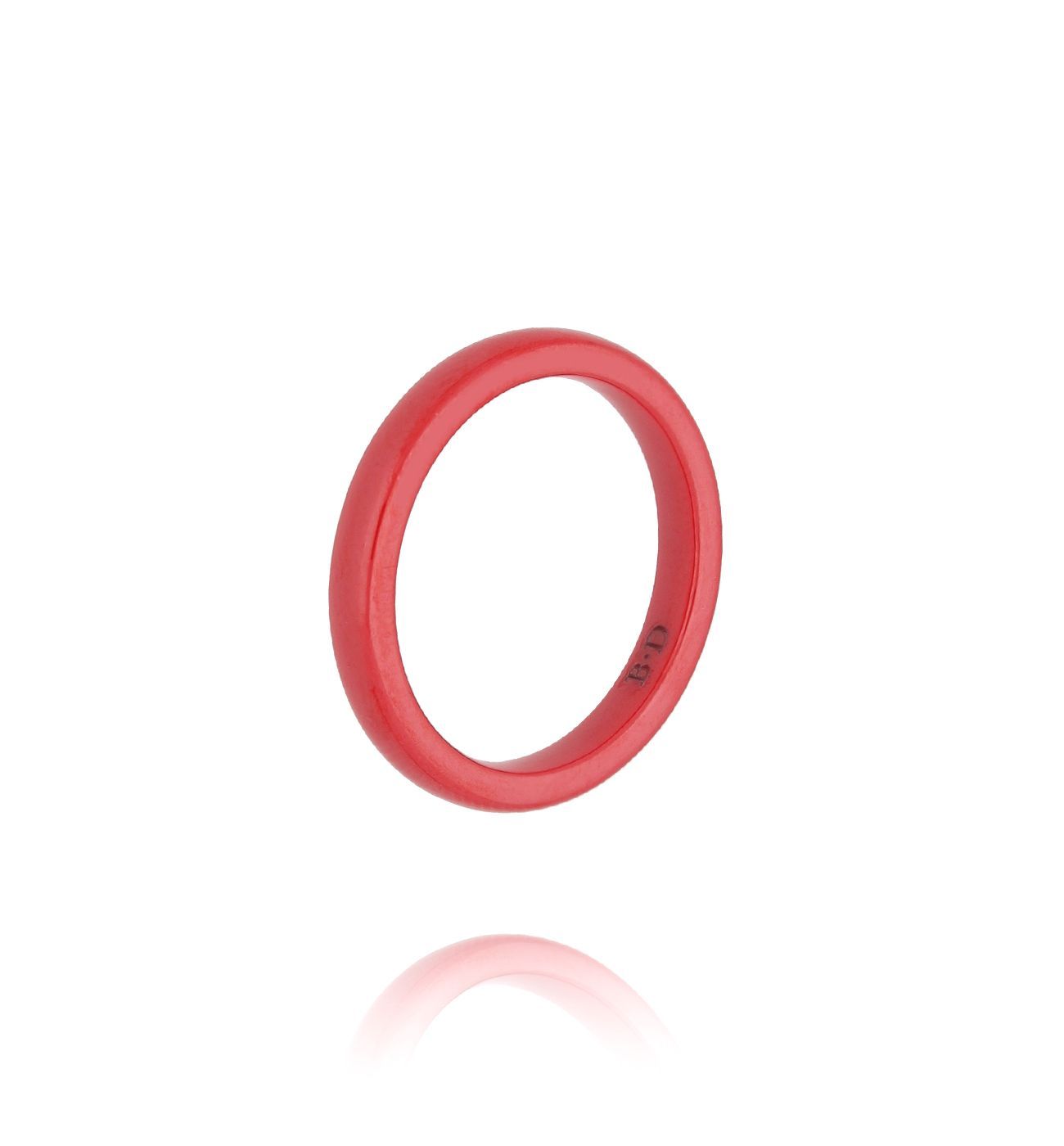 Obrączka z ceramiki czerwona cienka Feminine PFE0062
