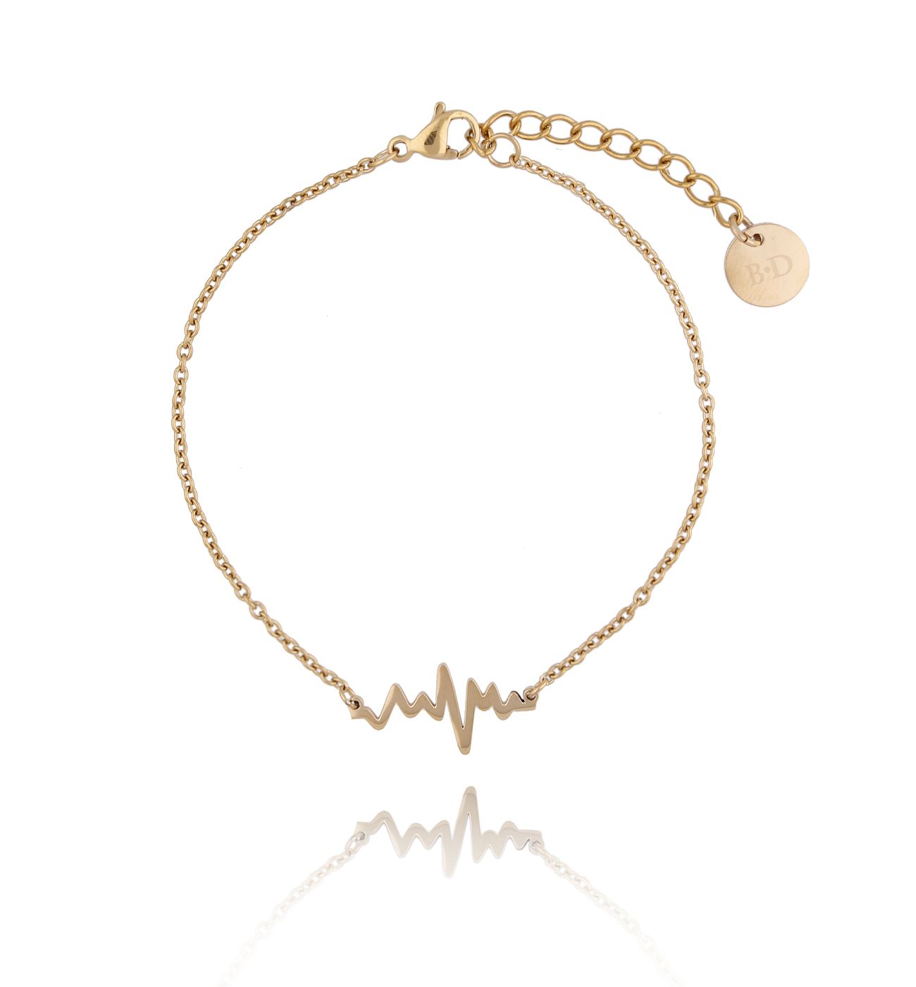 Bransoletka złota z linią życia ze stali szlachetnej BSA0104