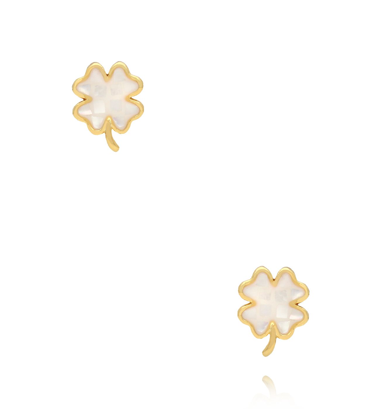 Kolczyki sztyfty koniczynki z masy perłowej KSS2064