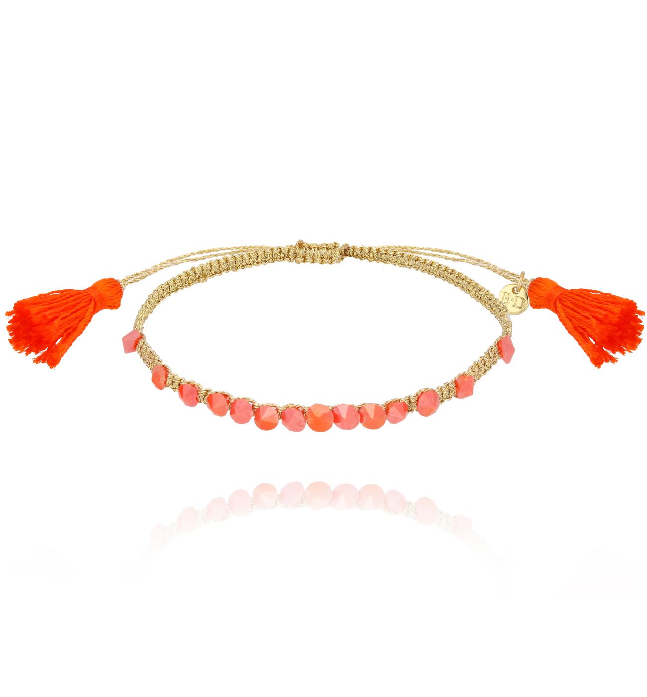 Bransoletka pomarańczowa z kryształkami Nahia - By Dziubeka