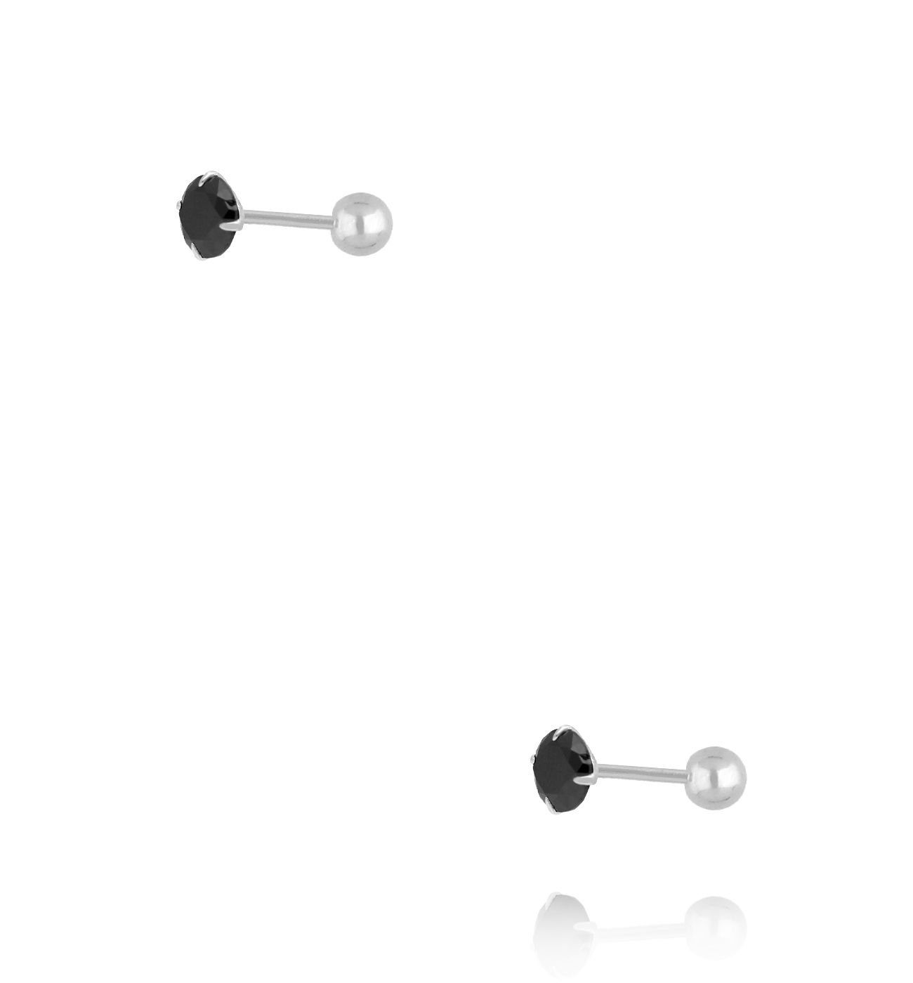 Kolczyki – czarne cyrkonie w srebrze KCA0125