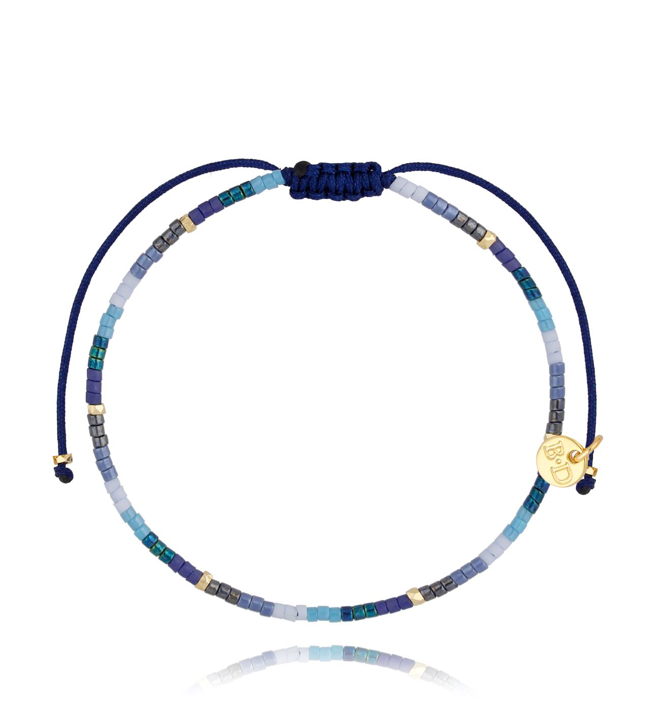 Bransoletka granatowa z koralikami Miyuki San Francisco - By Dziubeka