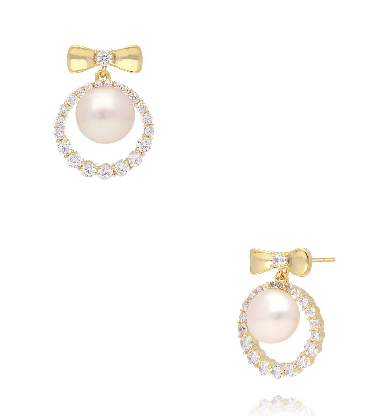 Kolczyki z perełkami i kryształkami KPE0166