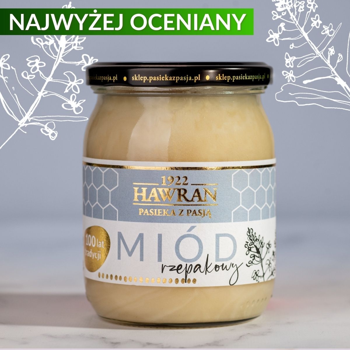 Miód rzepakowy 650g - Pasieka z Pasją Hawran