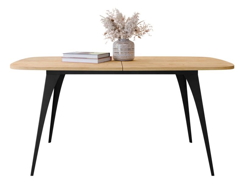 Stół MIRJAN 24 rozkładany Aura 160 czarny/dąb craft złoty 1 szt.