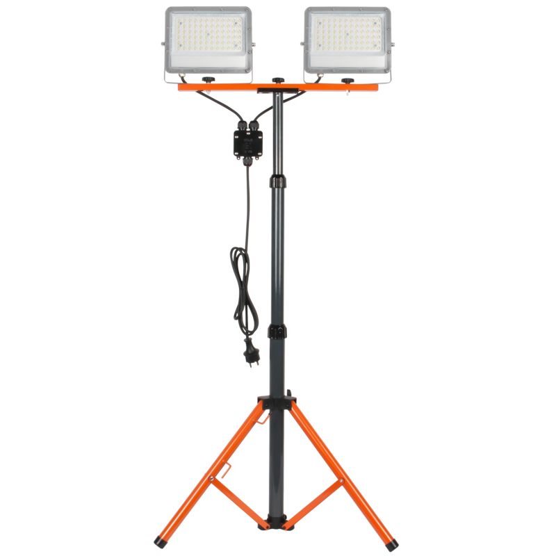 Zestaw naświetlacz LED MasterLED Germi statyw 2x50W IP65 5000K zimna biel szary pomarańczowy 1 szt.