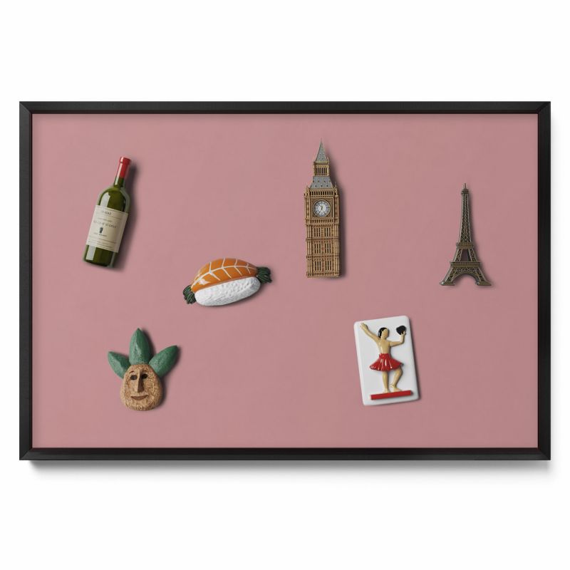 Ozdobna tablica magnetyczna Tulup 60x40 cm Kolor pastelowy różowy w czarnej ramie 1 szt.