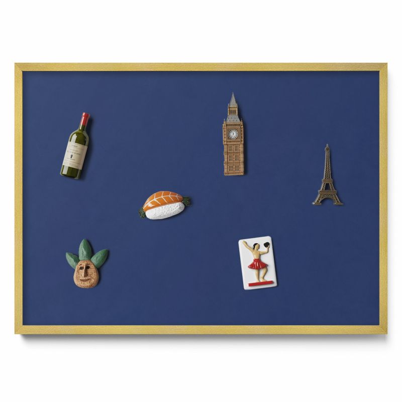 Tablica magnetyczna Tulup 70x50cm Kolor granatowy w złotej ramie 1 szt.
