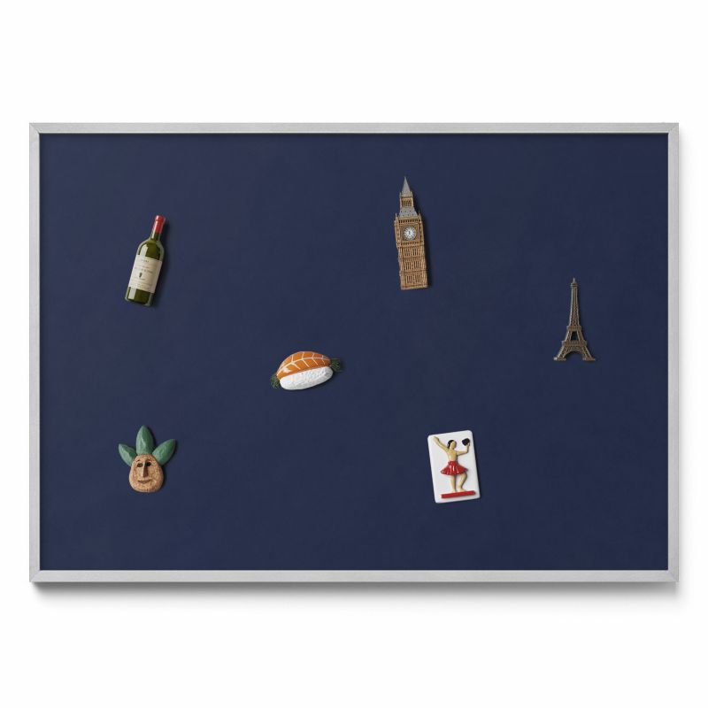 Ozdobna tablica magnetyczna Tulup 100x70 cm Kolor ciemny granatowy w srebrnej ramie 1 szt.