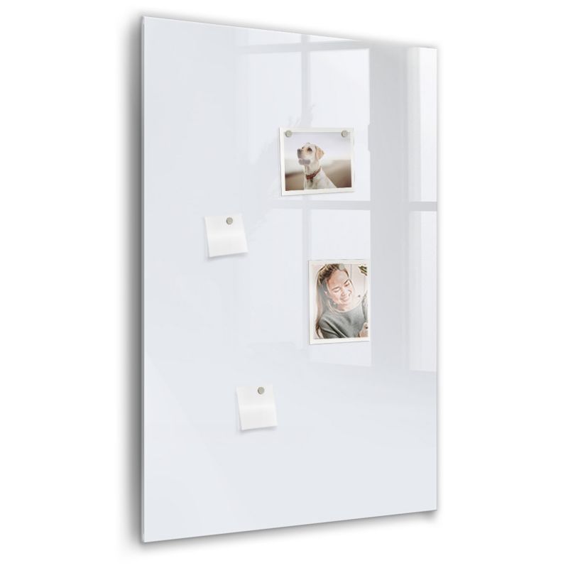 Szklana tablica magnetyczna Wallfluent 60x90 cm Kolor ciemna biel Czarny marker 1 szt.