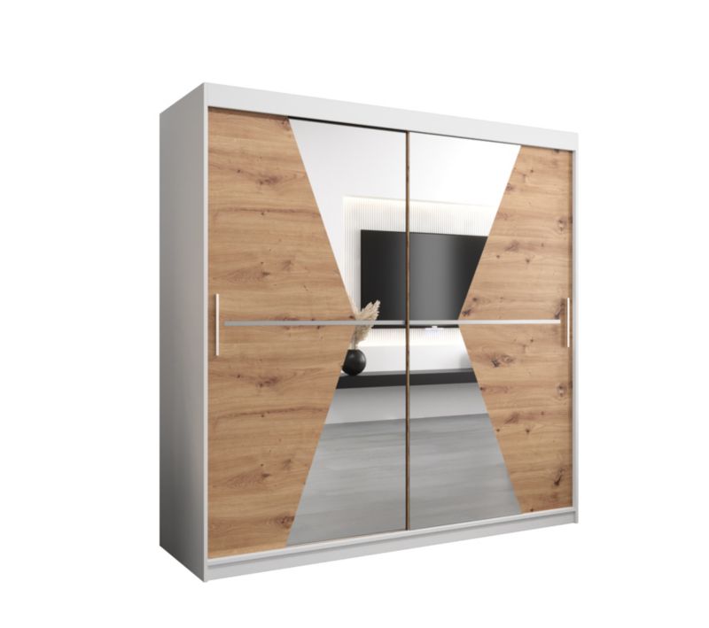 Szafa przesuwna Garderoba Abiks MAROKO 200 biały/artisan 1 szt.