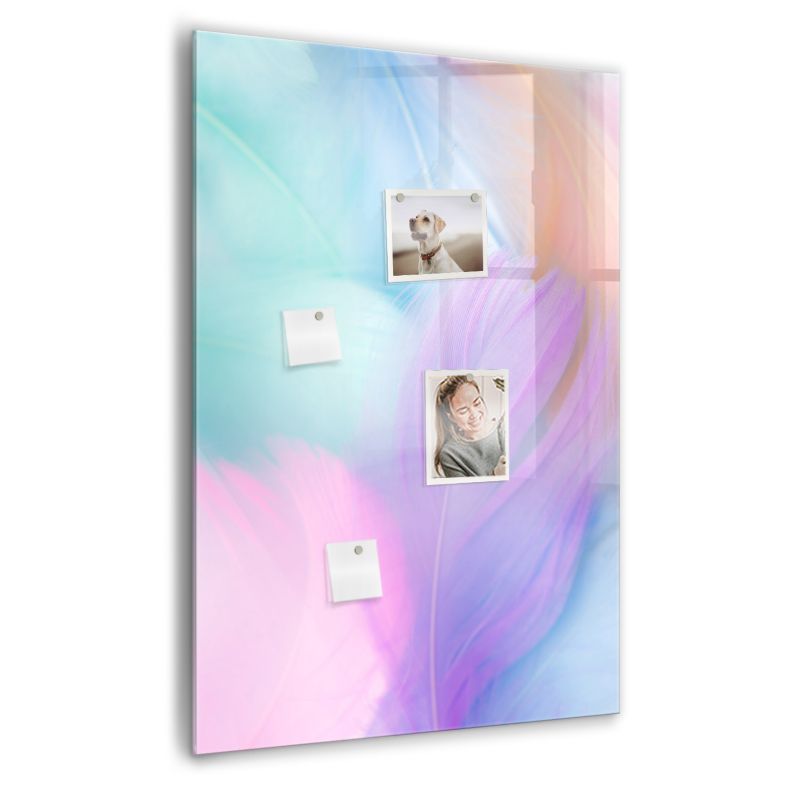 Szklana tablica magnetyczna Wallfluent 70x100 cm Pastelowe pióra Czarny marker 1 szt.