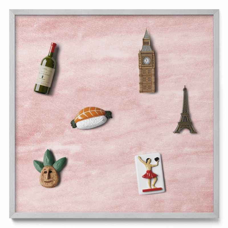 Tablica magnetyczna Tulup 50x50 cm Pasteloa tekstura skały w srebrnej ramie 1 szt.