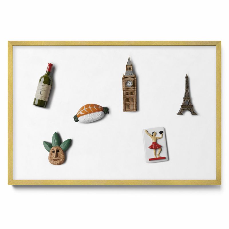 Tablica magnetyczna na ścianę Tulup 60x40 cm Kolor biały w złotej ramie 1 szt.