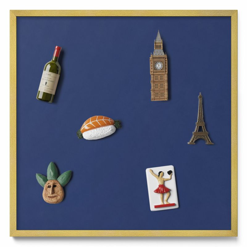 Tablica magnetyczna Tulup 50x50 cm Kolor granatowy w złotej ramie 1 szt.