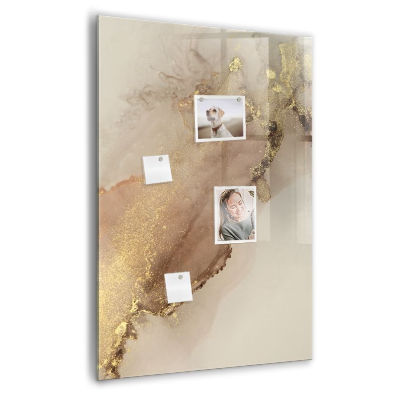 Szklana tablica magnetyczna Wallfluent 70x100 cm Brokatowy marmur Czarny marker 1 szt.