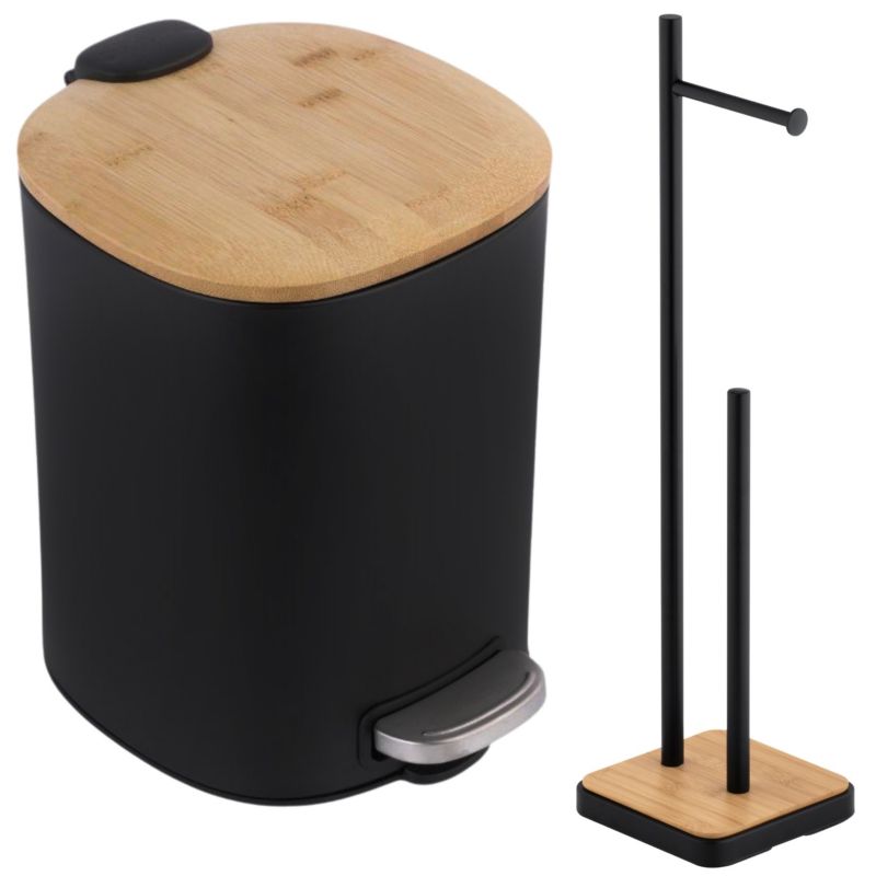 Zestaw Łazienkowy OSTI SAGA - Yoka Home :Kosz 5L na śmieci + Stojak na Papier toaletowy - 1 szt.