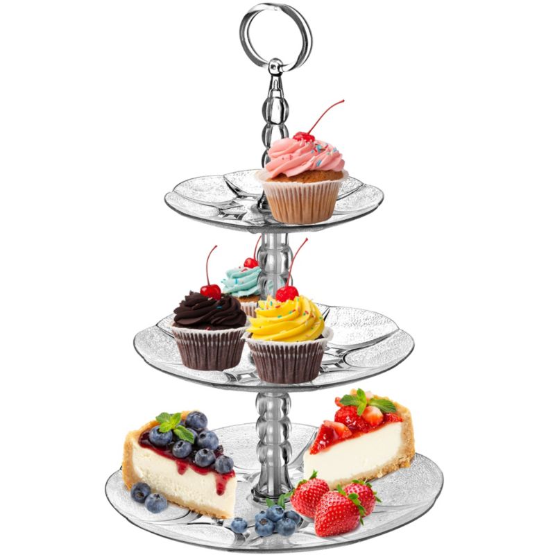 Patera Na Ciasto KADAX 3 Piętrowa Okrągła Szklana 1szt.