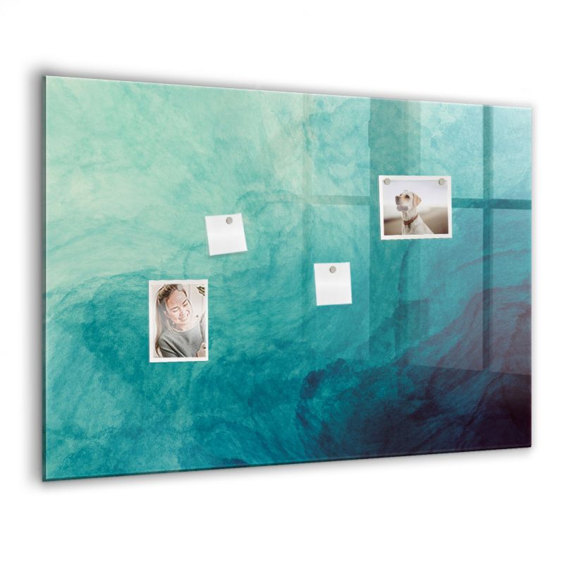 Szklana tablica magnetyczna Wallfluent 100x70 cm Abstrakcja głębia Biały marker 1 szt.