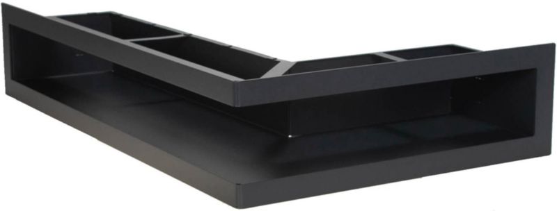 Kratka kominkowa narożna prawa V-open 300 x 400 mm grafitowa