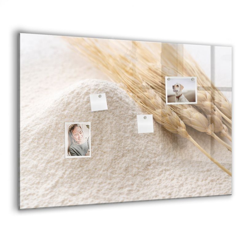 Szklana tablica magnetyczna Wallfluent 100x70 cm Mąka Czarny marker 1 szt.