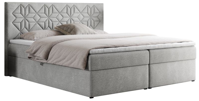 Łóżko kontynentalne MKS Meble LEILA 120x200 H4 Jasnoszary struktura 1szt.