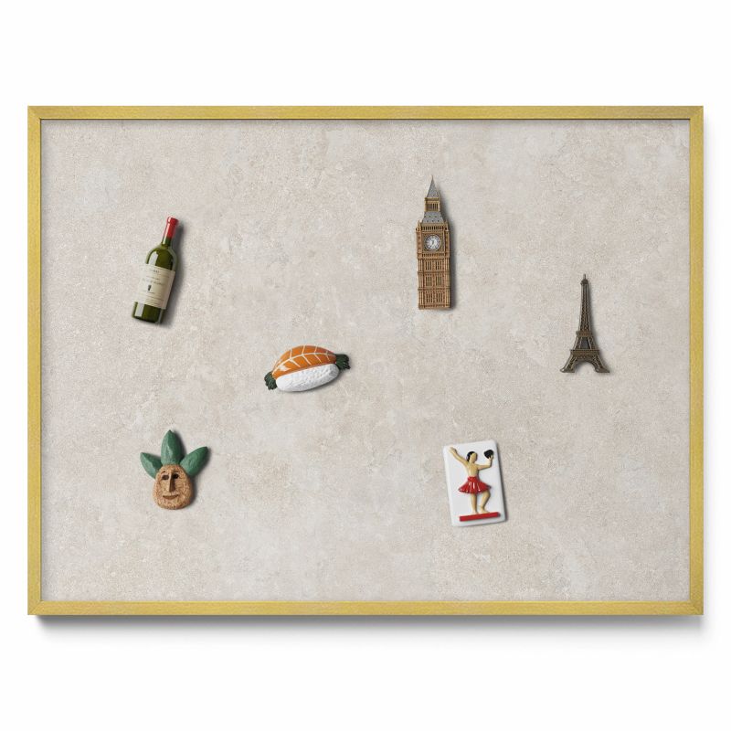 Ozdobna tablica magnetyczna Tulup 80x60 cm Subtelna tekstura piaskowca w złotej ramie 1 szt.