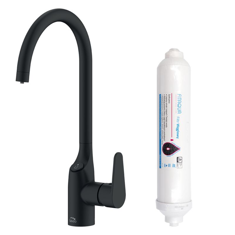 Bateria zlewozmywakowa Claro z systemem filtrów czarna