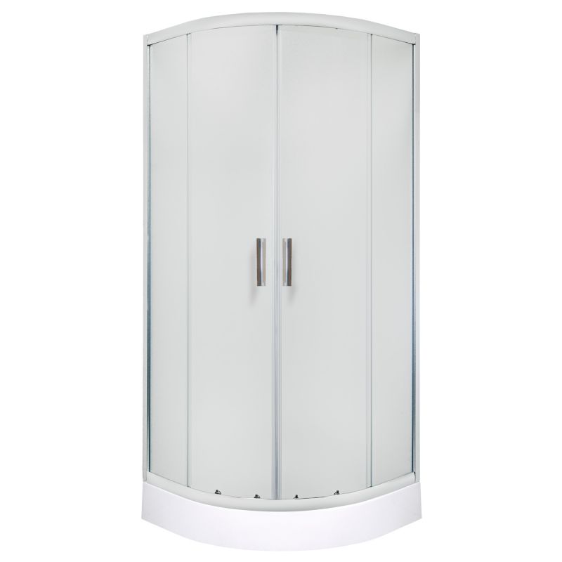 Kabina prysznicowa z brodzikiem Kerra Malibu 90x90 cm chrom z mrożonym szkłem 1 szt.