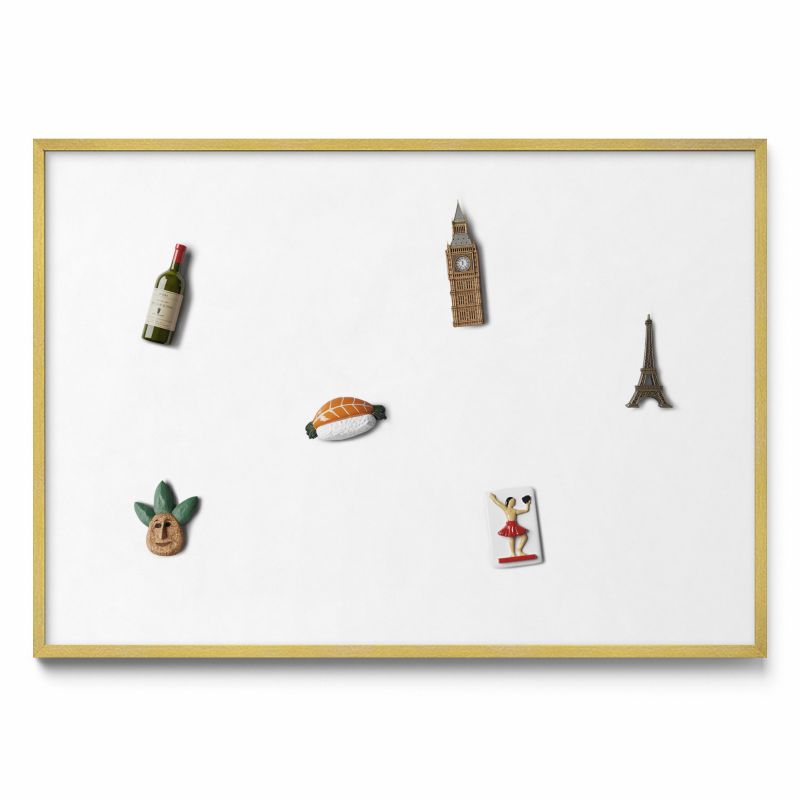 Tablica magnetyczna na ścianę Tulup 100x70 cm Kolor biały w złotej ramie 1 szt.