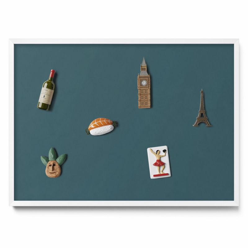 Tablica magnetyczna Tulup 70x50 cm Kolor ciemny morski w białej ramie 1 szt.