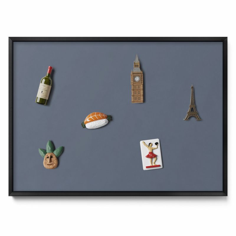 Tablica magnetyczna na ścianę Tulup 70x50 cm Kolor chłodny szary w czarnej ramie 1 szt.