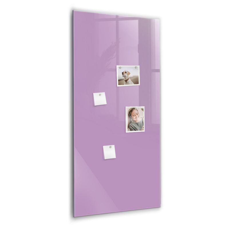 Szklana tablica magnetyczna Wallfluent 60x120 cm Kolor liliowy Czarny marker 1 szt.