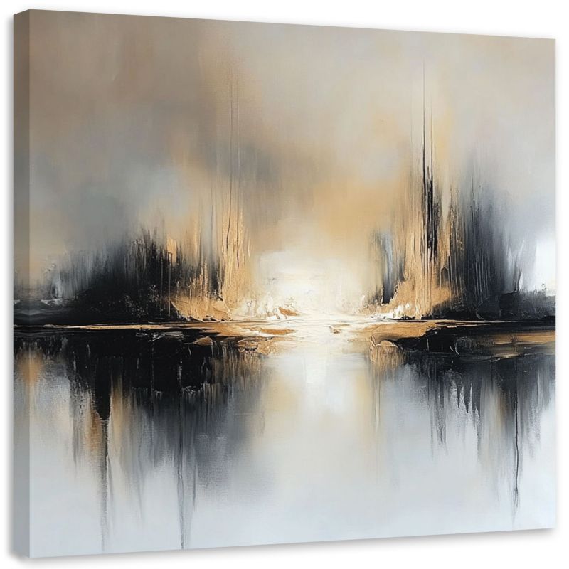 Obraz na płótnie Feeby Abstrakcja Beżowo Szara 60x60cm 1szt