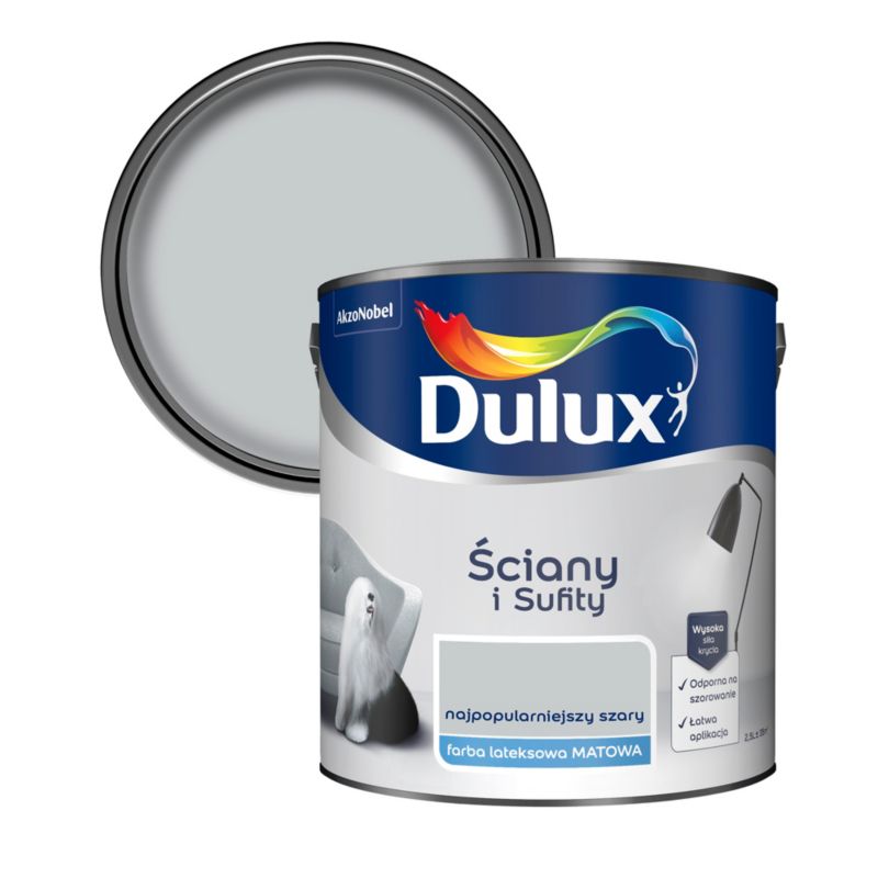 Farba Dulux Ściany i Sufity najpopularniejszy szary 2,5 l