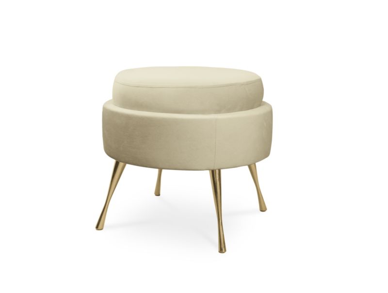 Pufa Bettso Muszelka na metalowych złotych nogach beżowy 1szt.