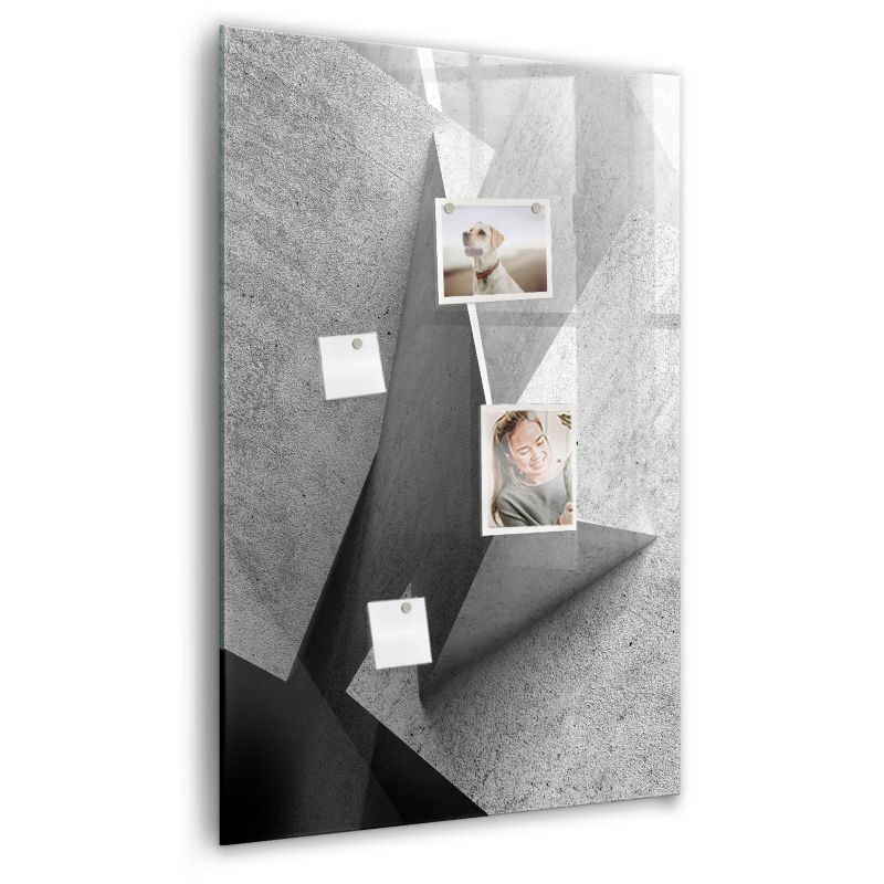 Szklana tablica magnetyczna Wallfluent 60x90 cm Abstrakcja geometryczna Czarny marker 1 szt.