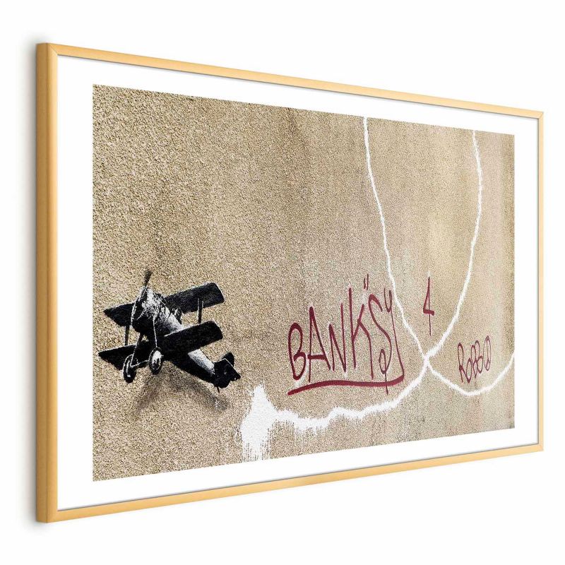 Plakat Artgeist Dwupłatowiec 42x29,7 cm z ramą złotą 1 szt