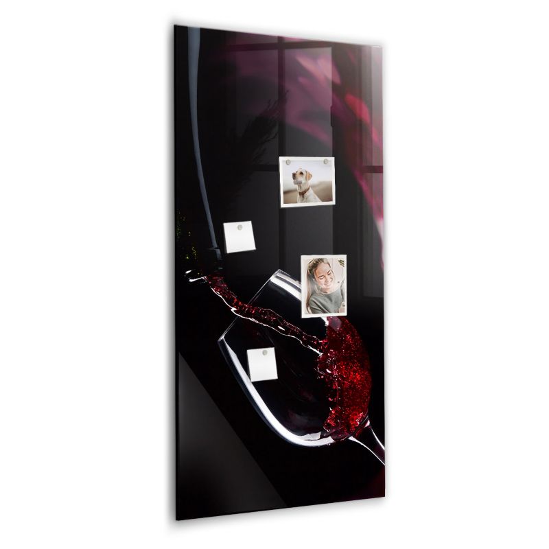 Szklana tablica magnetyczna Wallfluent 60x120 cm Rozlane wino Biały marker 1 szt.