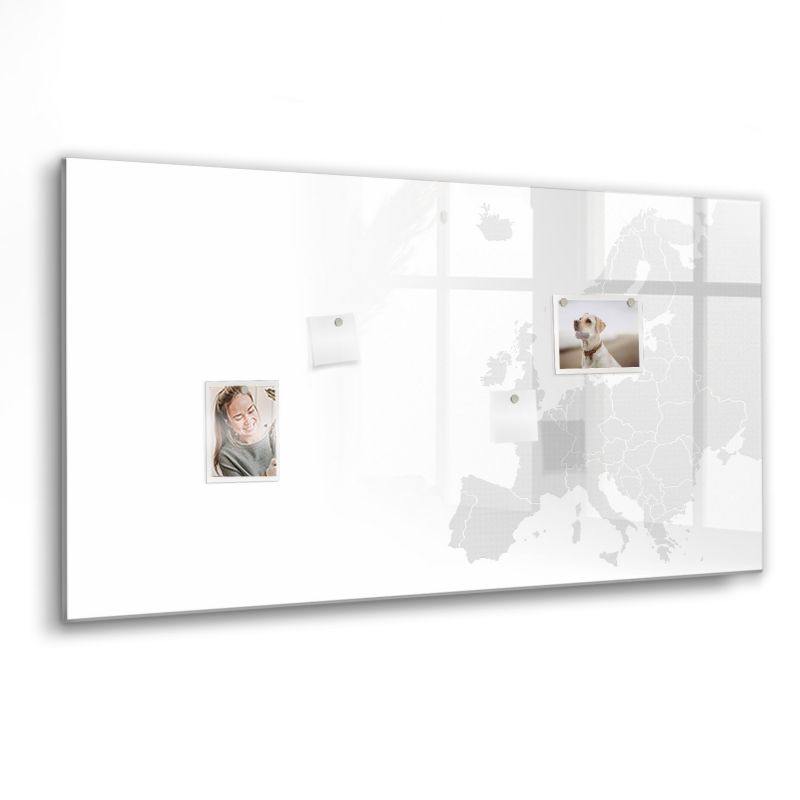 Szklana tablica magnetyczna Wallfluent 120x60 cm Mapa europy Czarny marker 1 szt.