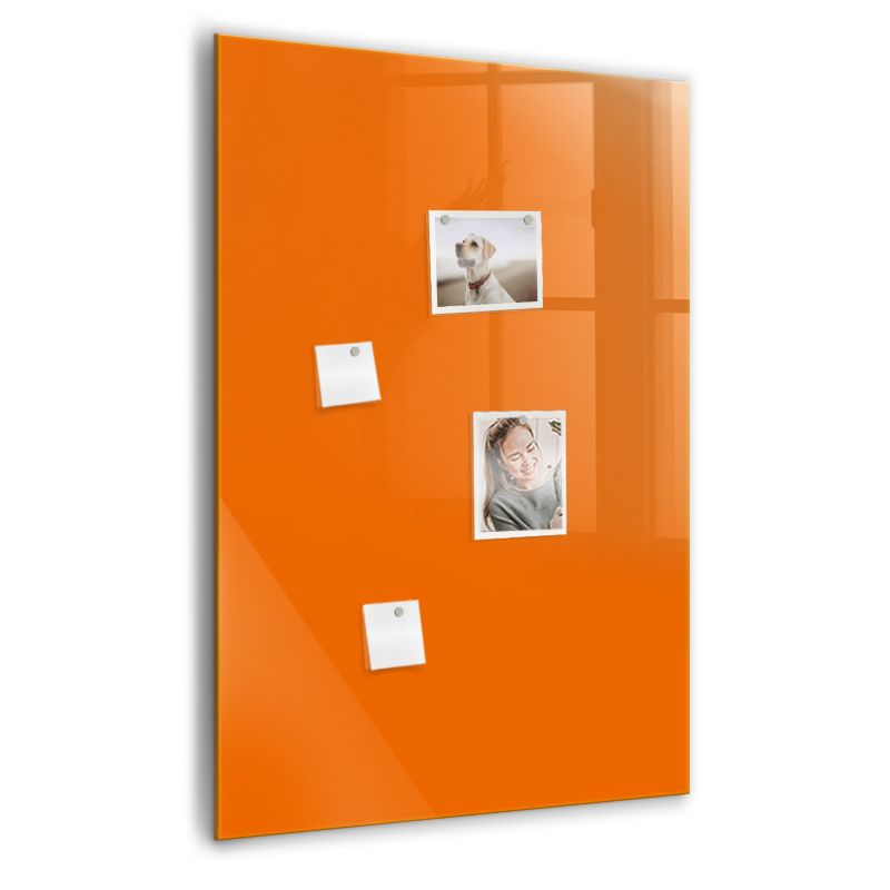 Szklana tablica magnetyczna Wallfluent 70x100 cm Kolor pomarańczowy Czarny marker 1 szt.