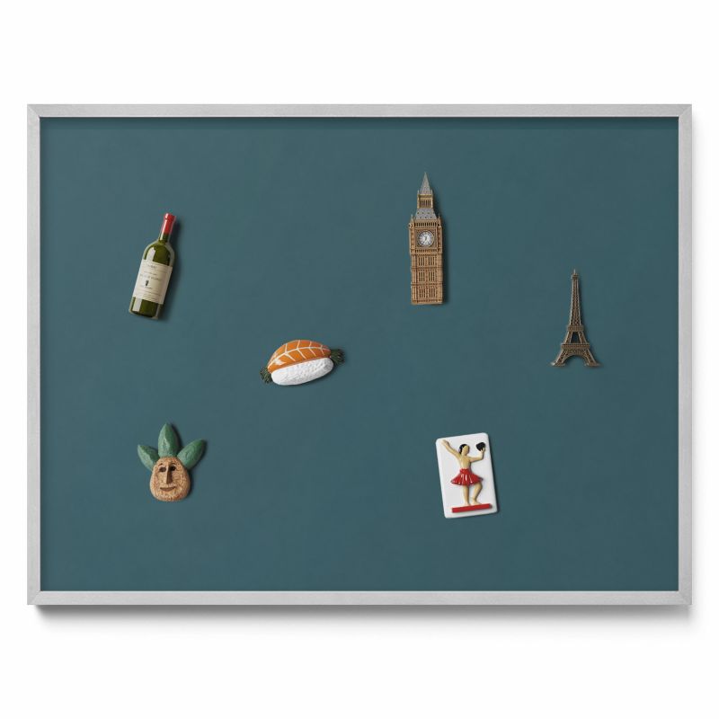 Tablica magnetyczna Tulup 80x60 cm Kolor ciemny morski w srebrnej ramie 1 szt.