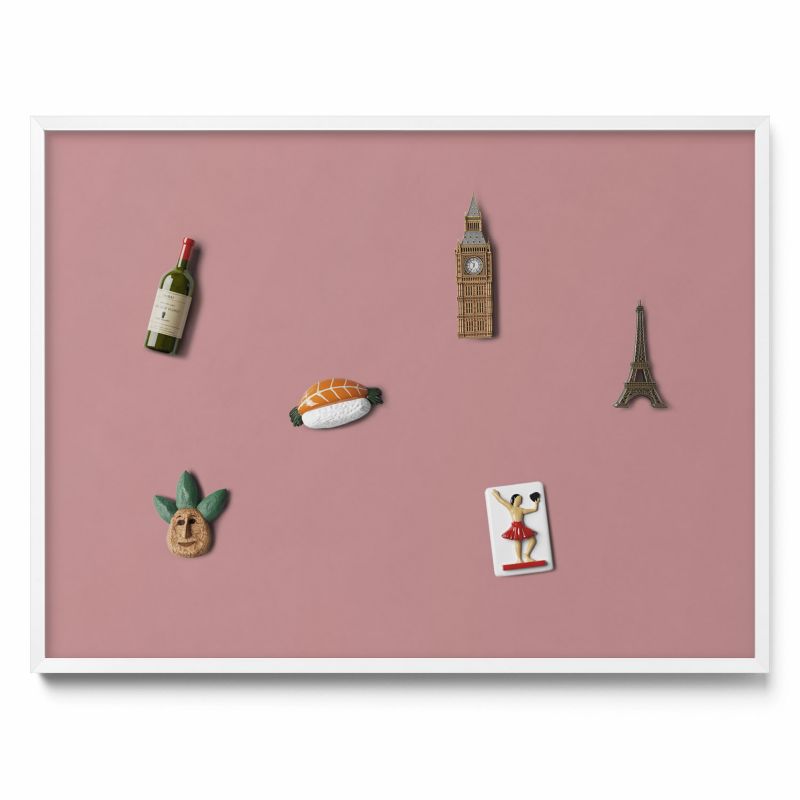 Ozdobna tablica magnetyczna Tulup 80x60 cm Kolor pastelowy różowy w białej ramie 1 szt.