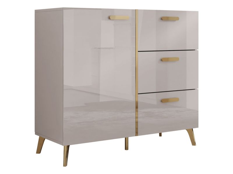 Komoda MIRJAN 24 Picru 100 1D3SZ kaszmir połysk/złoty 1 szt.
