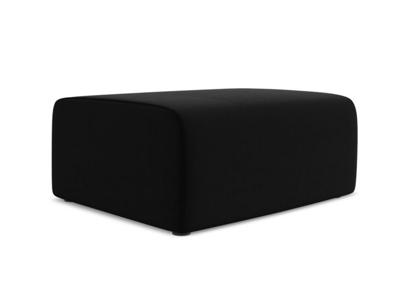 Pufa LaMiaSofa CASERTA z tkaniny welwetowej 90x60 cm czarny 1 szt.