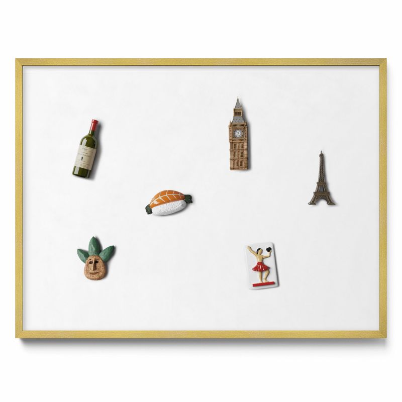 Tablica magnetyczna na ścianę Tulup 80x60 cm Kolor biały w złotej ramie 1 szt.