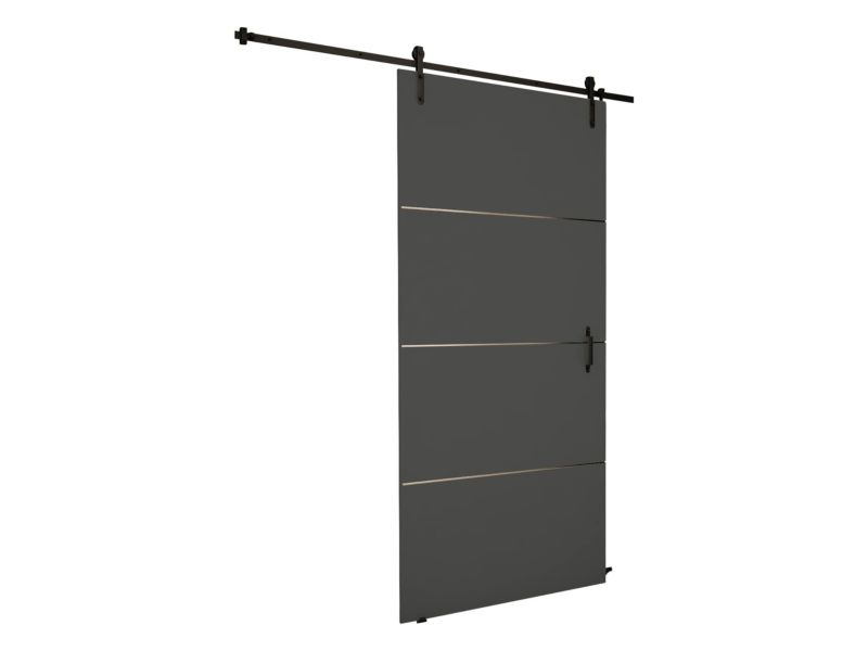 Drzwi przesuwne wewnętrzne MIRJAN 24 Retro Plus 100 + samodomykacz antracyt 1 kpl.