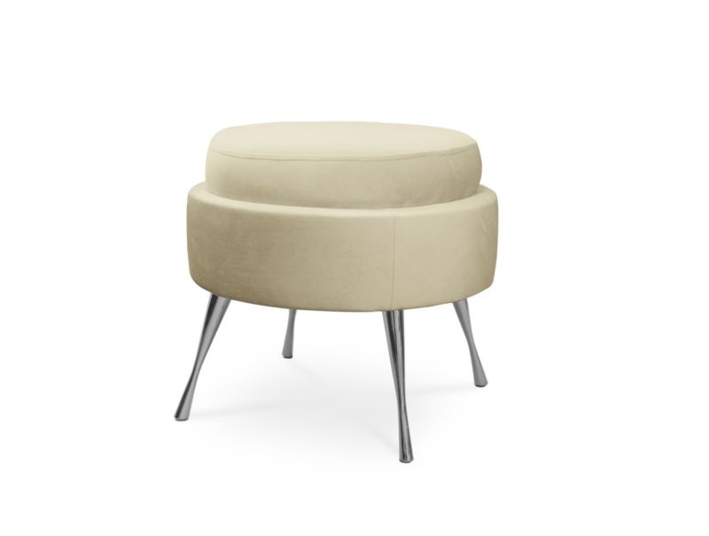 Pufa Bettso Muszelka na metalowych srebrnych nogach beżowy 1szt.