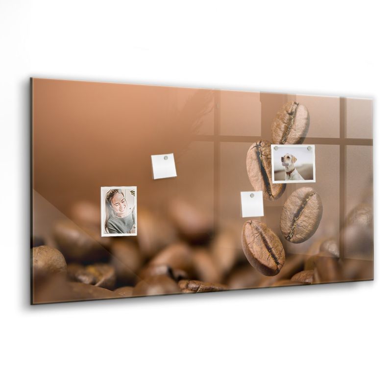 Szklana tablica magnetyczna z białym markerem Wallfluent 120x60 cm Ziarna kawy 1 szt.