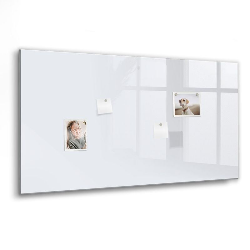 Szklana tablica magnetyczna Wallfluent 120x60 cm Kolor ciemna biel Czarny marker 1 szt.